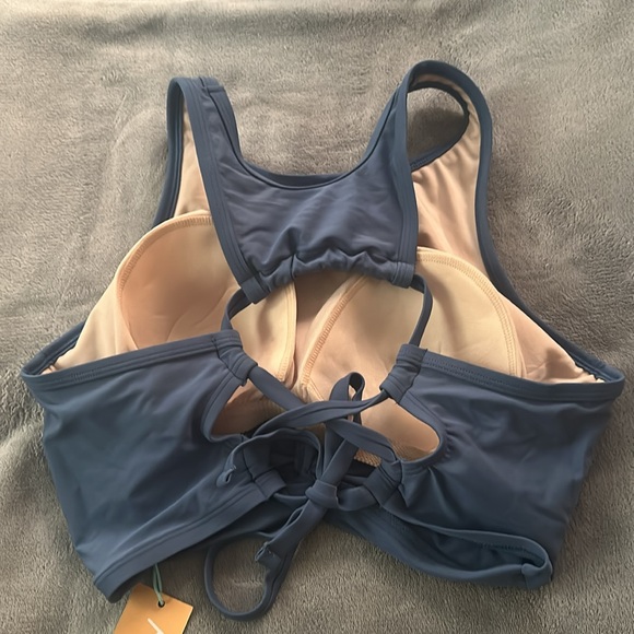 Kona Sol Blue High-Neck Swim top - Picture 3 of 6